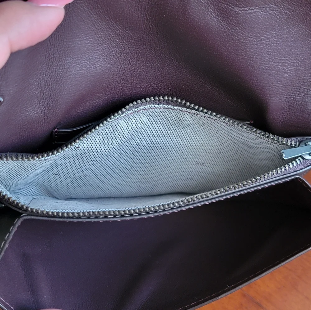 Coach 23536 1941 Tea Rose Applique Gray Leather Wristlet Clutch